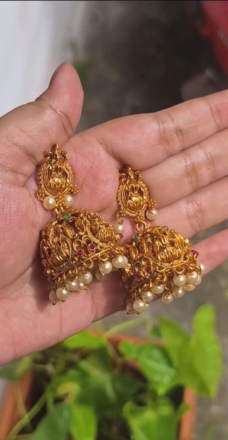 Golden Devi Pearldrop Jhumka